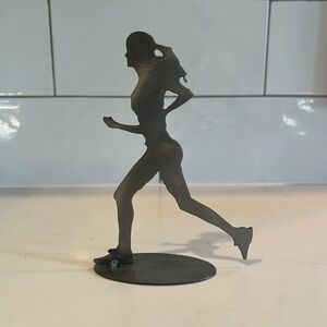 Woman Running Decorative Metal Welded Plate